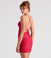 Turn Up The Heat Lace-Up Dress