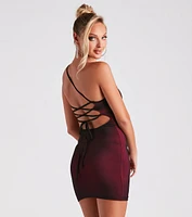 Laced Up And Ready Mesh Mini Dress