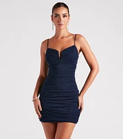 Shine Factor Glitter Mesh Mini Dress