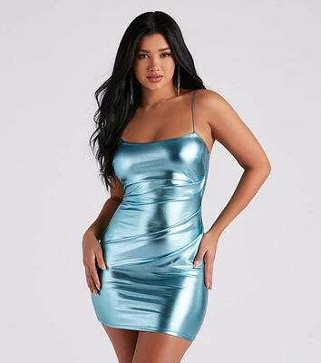 Bring That Glow Metallic Mini Dress