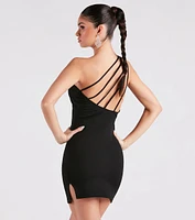 Start The Party Crepe Strappy Mini Dress