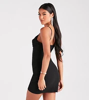 Daring To Be Bold Crepe Bodycon Wrap Dress