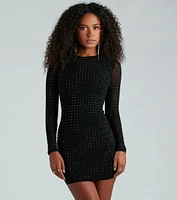 Step Up The Shine Studded Rhinestone Mini Dress