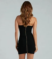 Come Out Tonight Mesh Strapless Mini Dress