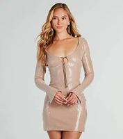 A Night Like This Sequin V-Neck Mini Dress