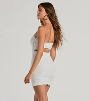 Chic Mesh Strapless Bodycon Mini Dress