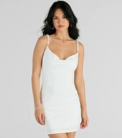 Reason To Celebrate Faux Pearl Strap Mini Dress