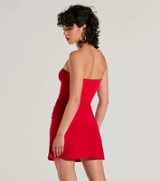 Stylish Persona Strapless A-Line Mini Dress