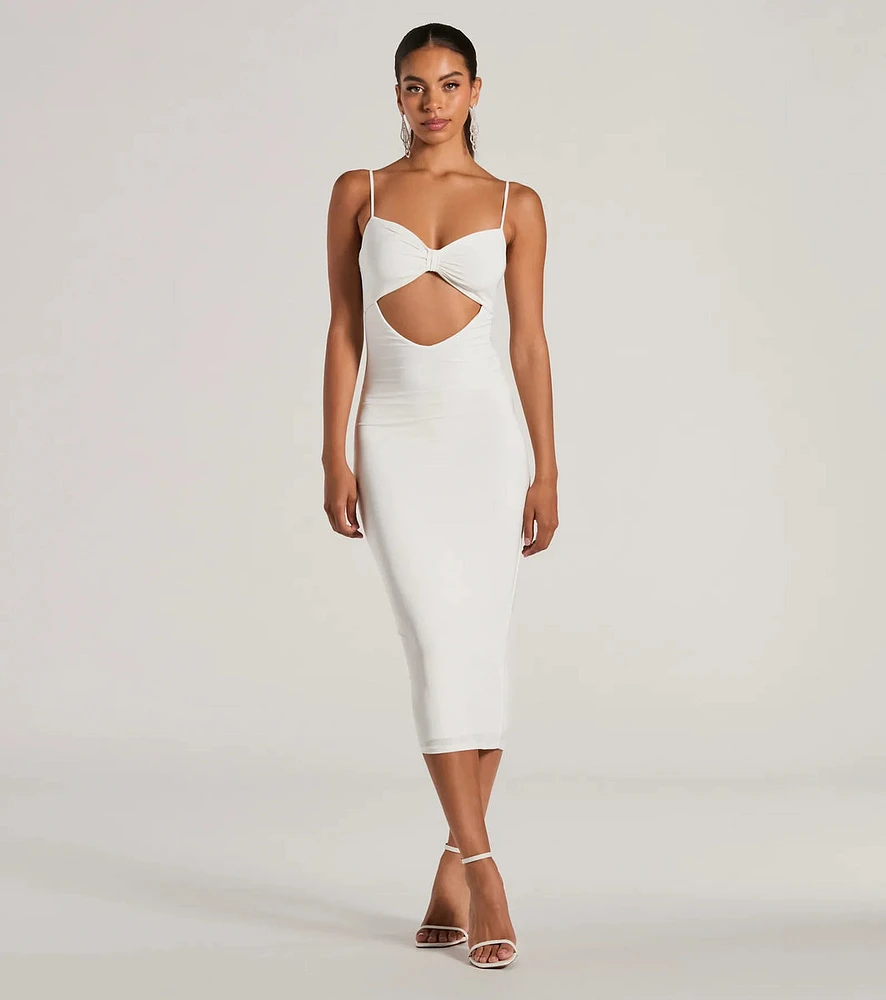 Treat Yourself Sleeveless Bow Cutout Midi Dress