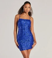 Stars Do Shine Lace-Up Bodycon Sequin Party Dress