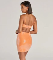 Sparkle Approach Cutout Bodycon Sequin Mini Dress