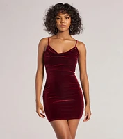 Glowing Glam Sleeveless Velvet Mini Dress