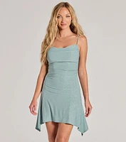 Glitter Babe Asymmetric A-Line Mini Dress