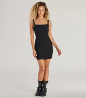 Buckle Up Babe Sleeveless Bodycon Mini Dress