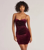 Sultry And Luxe Glitter Velvet Bodycon Mini Dress