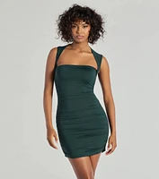 Curves Ahead Ruched Mini Dress