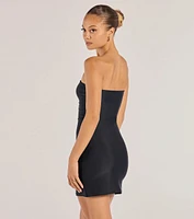 Serve Sultry Style Strapless Cutout Mini Dress