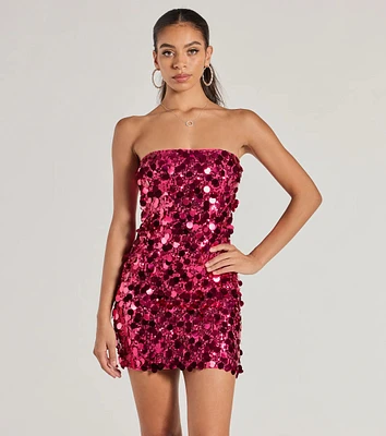 Party-Starter Sequin Strapless Bodycon Mini Dress