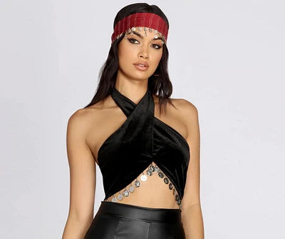 Wandering Woman Velvet Coin Halter