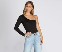 One Sleeve Knit Bodysuit