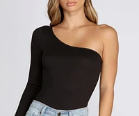 One Sleeve Knit Bodysuit