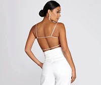 Sleek And Strappy Satin Bodysuit