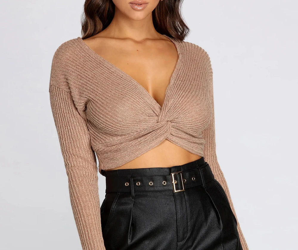 Twisted Style Knit Crop Top