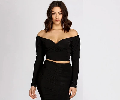 Be Mine Off Shoulder Crop Top