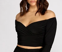 Be Mine Off Shoulder Crop Top