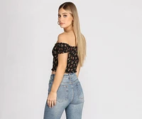 Flower Girl Lace Up Crop Top