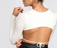 Open Back Ruched Crop Top