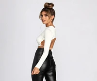 Open Back Ruched Crop Top