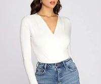 Wrapped Basics Surplice Bodysuit