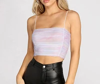 Tie Dye Ruched Crop Top