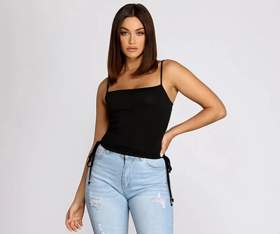 Drawstring Hem Casual Cami