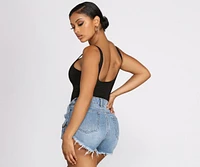 Basic Scoop Neck Knit Bodysuit