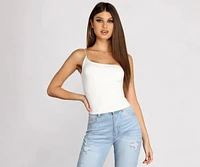 One Shoulder Brushed Knit Top