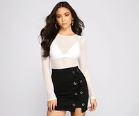 Encircled Glam Mesh Crop Top