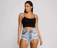 Lace Back Double Strap Crop Top