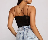 Lace Back Double Strap Crop Top