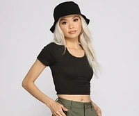 Ribbed Open Lace-Up Back Crop Top