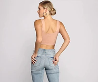 Classic Chic Wide Strap Crop Top