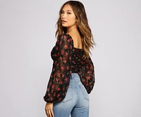 Floral Passion Lace-Up Bodysuit