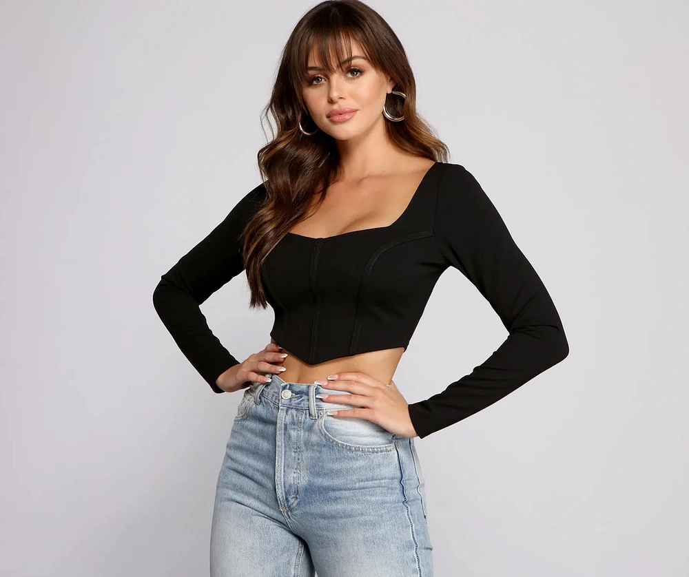 Feeling Glam Crepe Crop Top