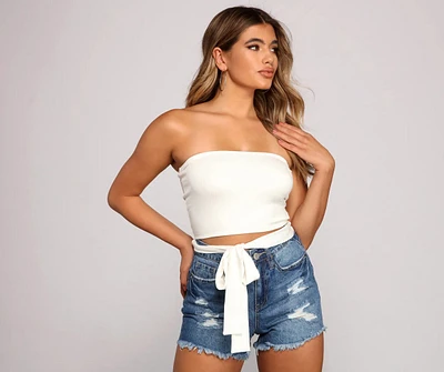 Tied To Basics Ribbed Knit Crop Top