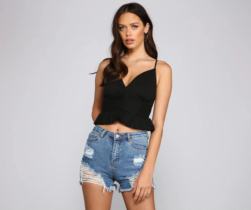 Flirty Flair Ruffled Crop Top