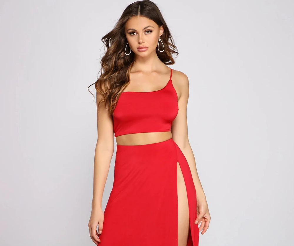 Bold Impressions One Shoulder Crop Top