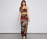 Tropical Palm Leaf Tube Top