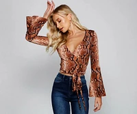 She's Stylin' Snake Print Top