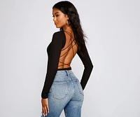 Falling For Basics Open Back Bodysuit